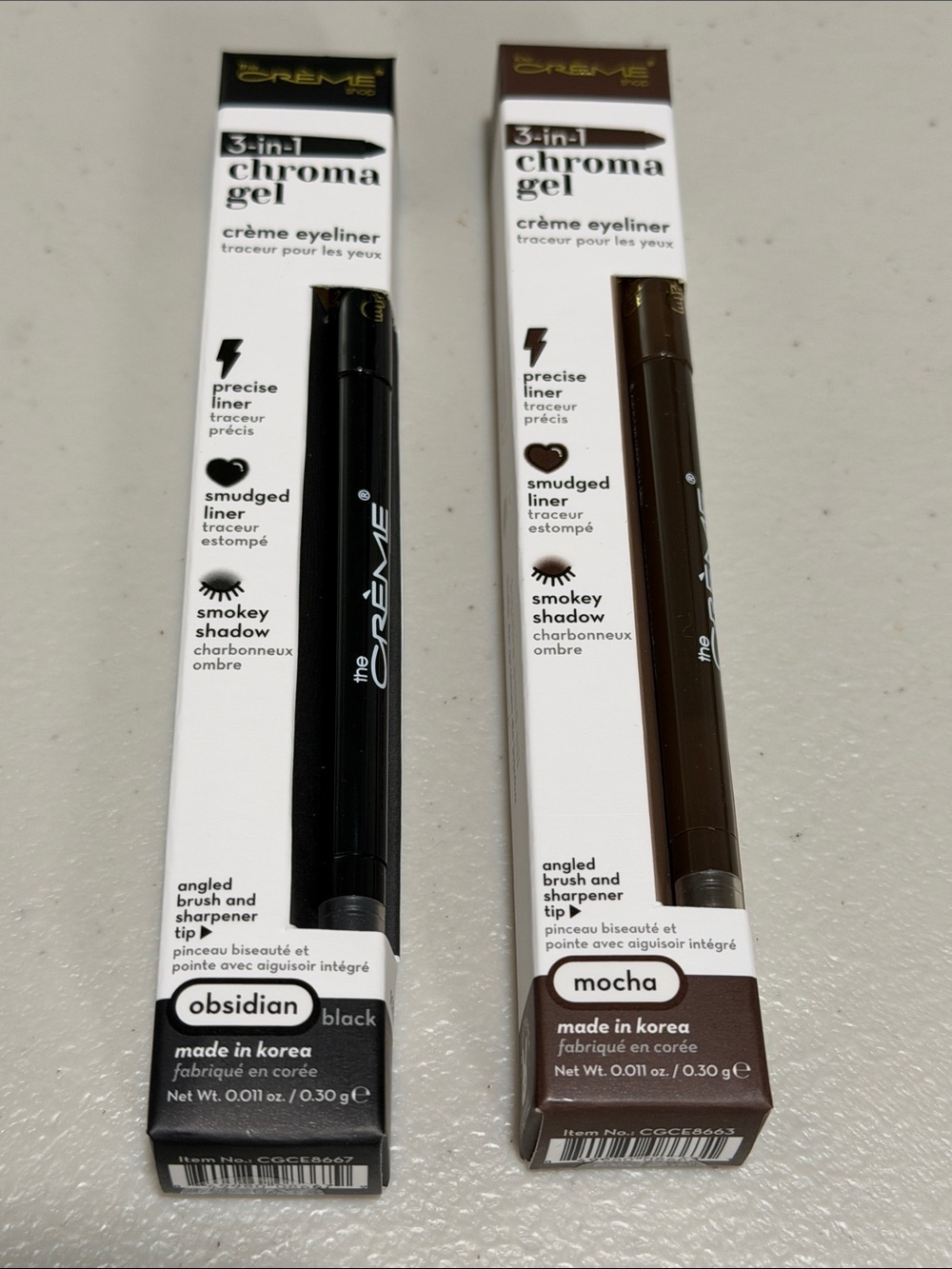 Creme Eyeliner 3-in-1 Chroma Gel Obsidian Black & Mocha Brown The Crème Shop
